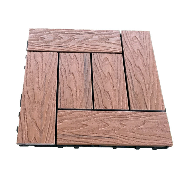 300x300mm Co-extrusion Outdoor Deck Tile interlocking WPC Decking Tiles